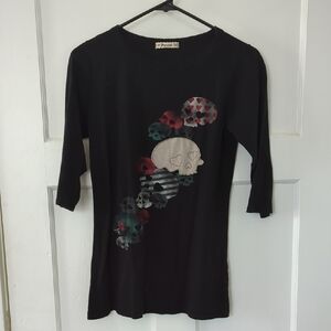 Forever 21 Black Top with Skulls